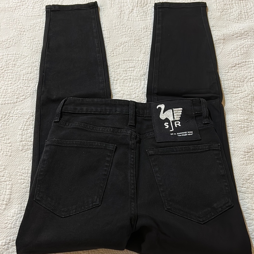 Sandrine Rose Black denim High Ruse skinny. NWT 26 - Picture 8 of 11